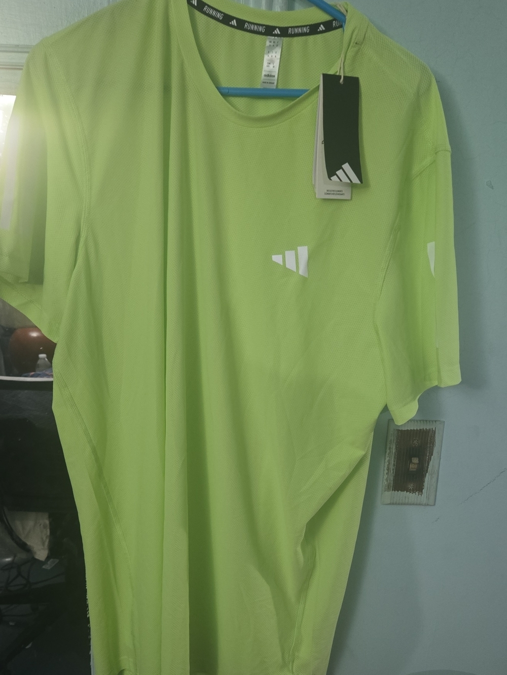adidas Men’s Lime Green Athletic Running Shirt